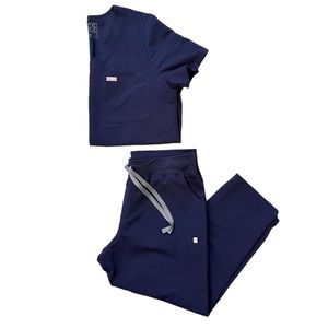 Figs Scrubs Set Navy Blue Large/Large Petite Catarina Yola Skinny